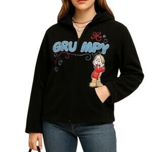 Disney Grumpy Dwarf Black Fleece Pullover XL
